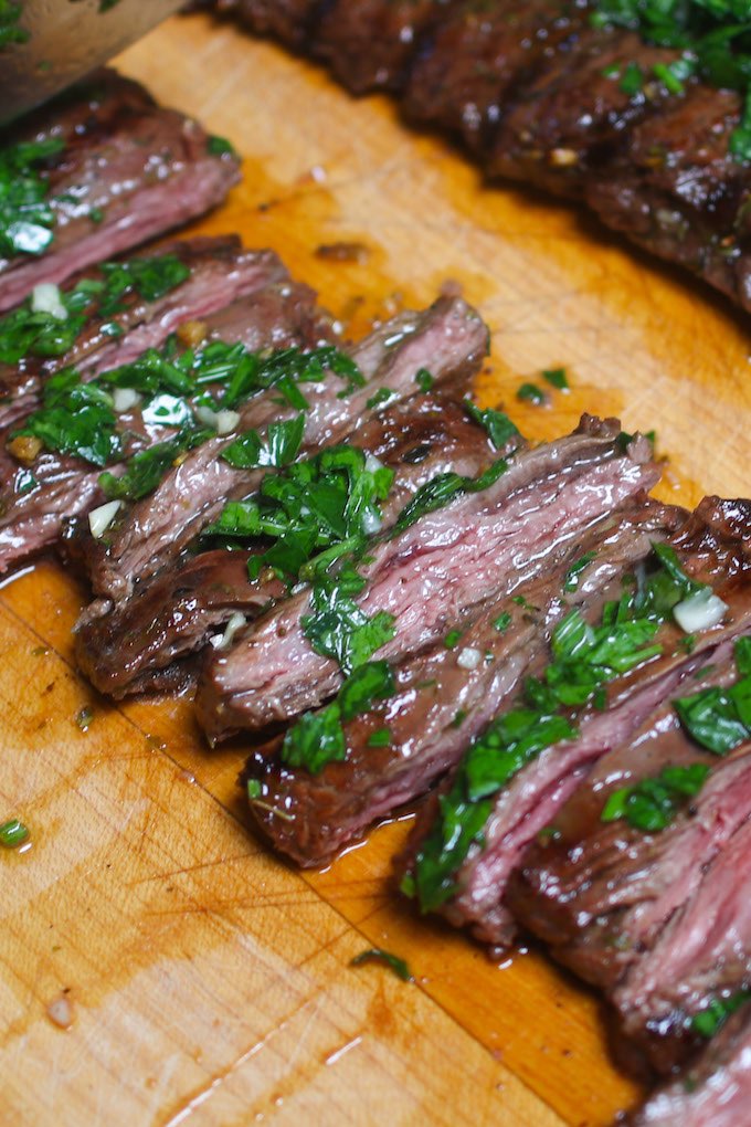 This Sous Vide Skirt Steakis super tender, flavorful and evenly cooked edge to edge. The sous vide cooking technique allows you to cook a better steak dinner than the best steakhouse. The skirt steak is precisely cooked to the temperature you set with your desired doneness!