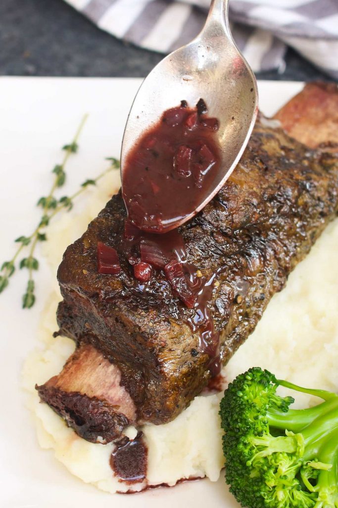 Sous Vide short ribs are fall-off-the-bone tender and unbelievably easy to make. Sous vide method is a perfect way to cook tough cuts such as beef ribs to the precise temperature you set, making the meat super tender.