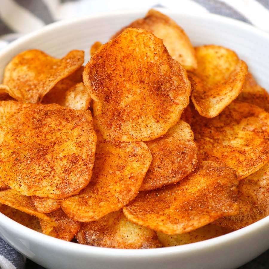 BBQ flavoured air fryer potato chips.