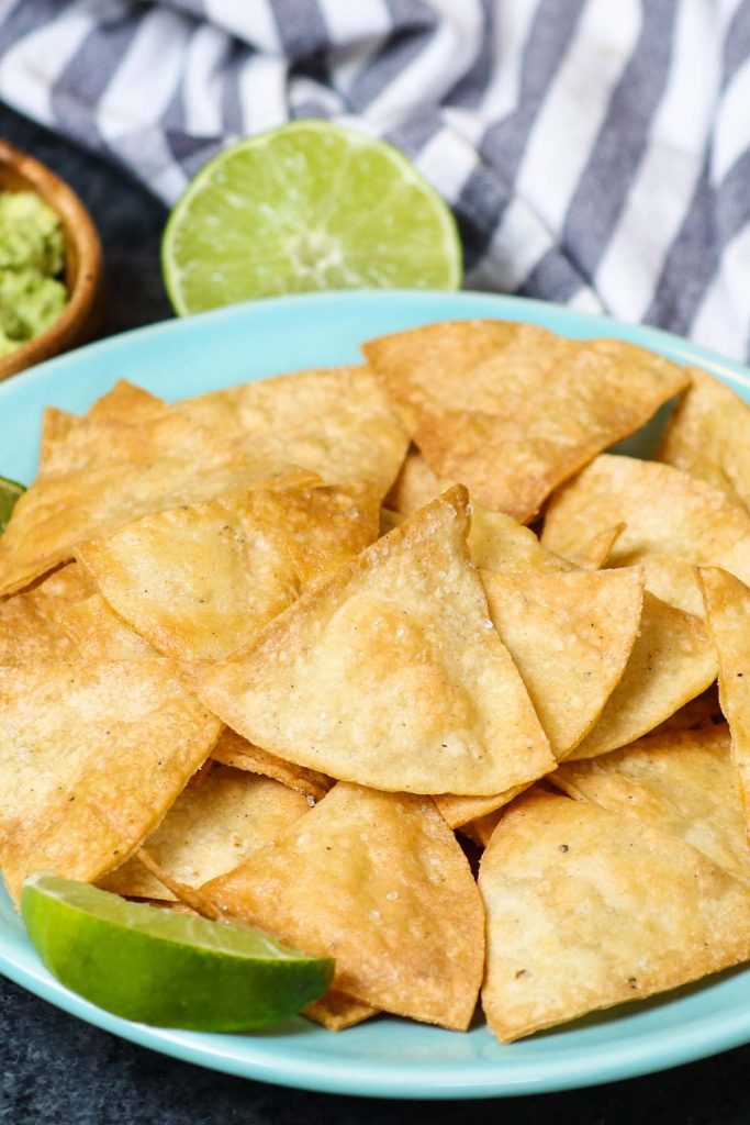 The best ever super crispy and crunchy Air Fryer Tortilla Chips without oil! You’ll only need 3 ingredients and a few minutes!