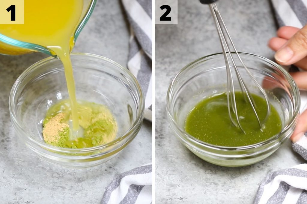 Pineapple Matcha recipe: step 1 and 2 photos.