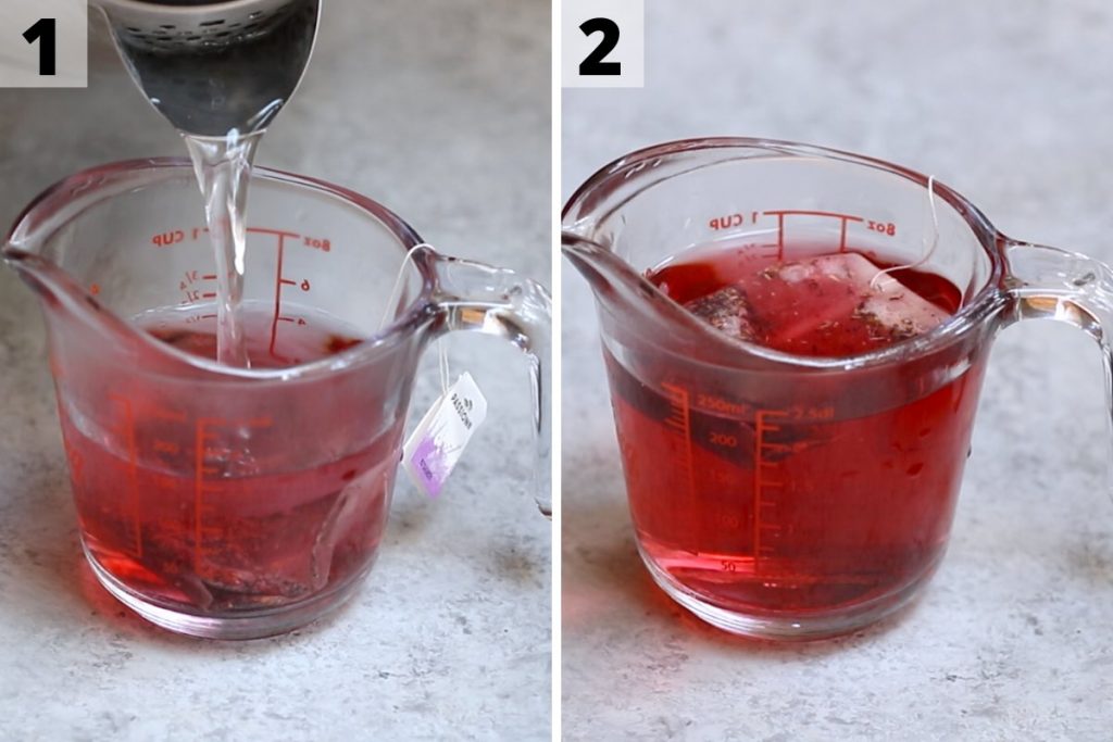 How to make purple drink: step 1 and 2 photos.