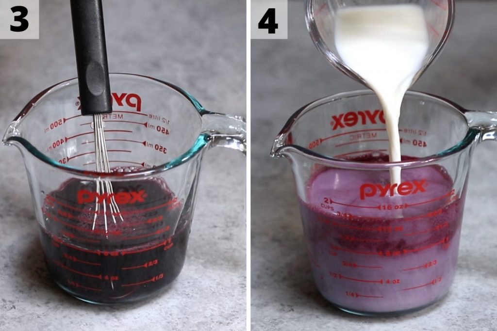 How to make purple drink: step 3 and 4 photos.