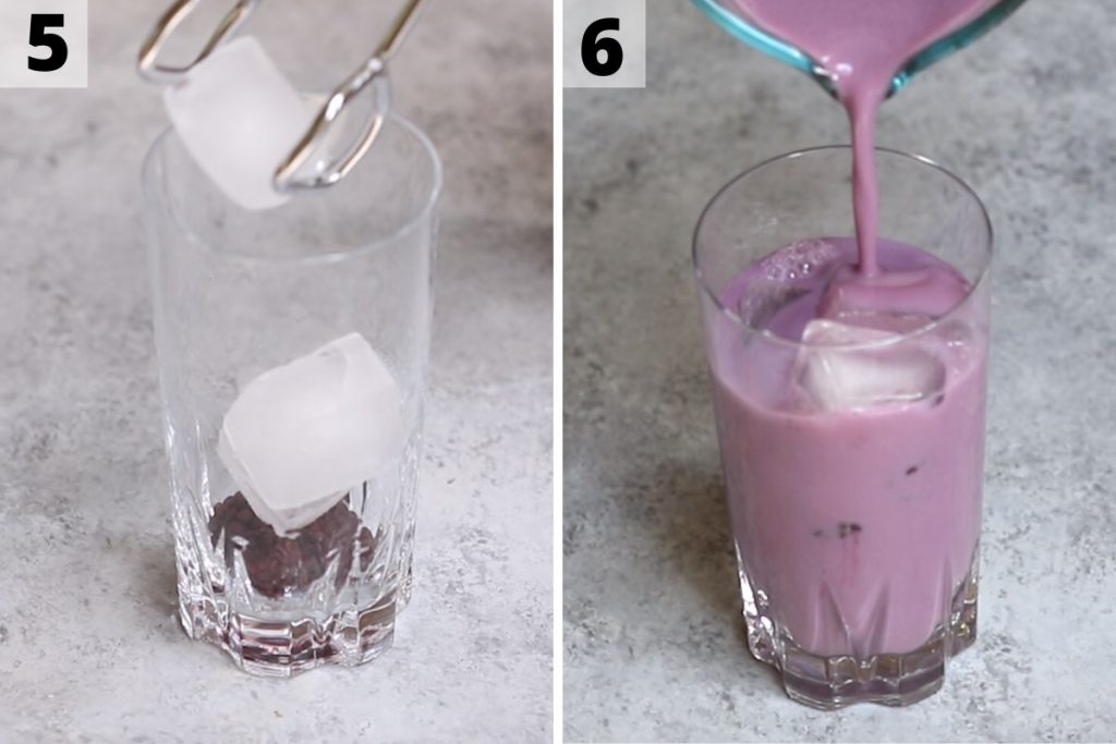 How to make purple drink: step 5 and 6 photos.