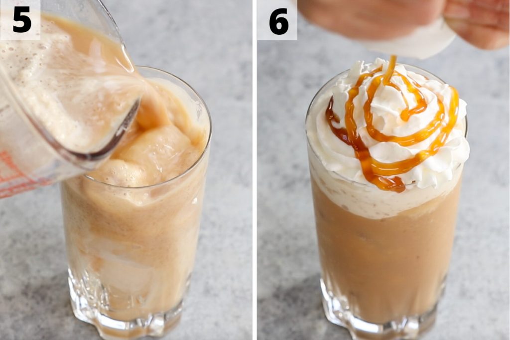 Caramel Frappuccino recipe: step 5 and 6 photos.