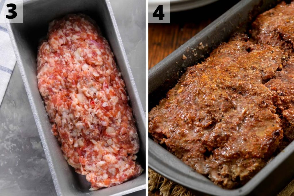 Lipton Onion Soup Meatloaf Recipe: step 3 and 4 photos.