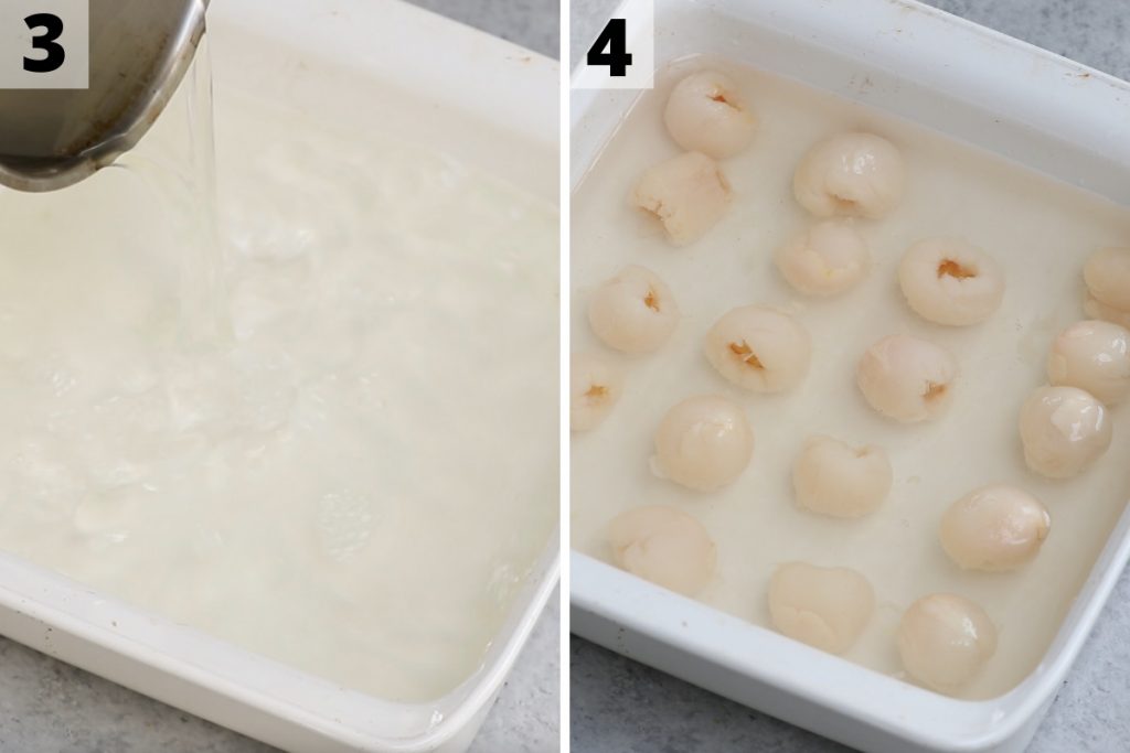  Ricetta gelatina litchi: Passo 3 e 4 foto. 