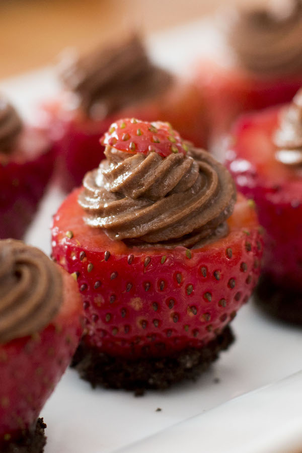 Chocolate Cheesecake Filled Strawberries