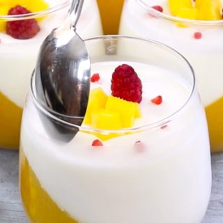 Mango Panna Cotta is a classic Italian dessert recipe with stunning mango layer and creamy vanilla panna cotta layer. This panna cotta recipe is the perfect make-ahead dessert and it’s the best mango recipe I’ve ever made!