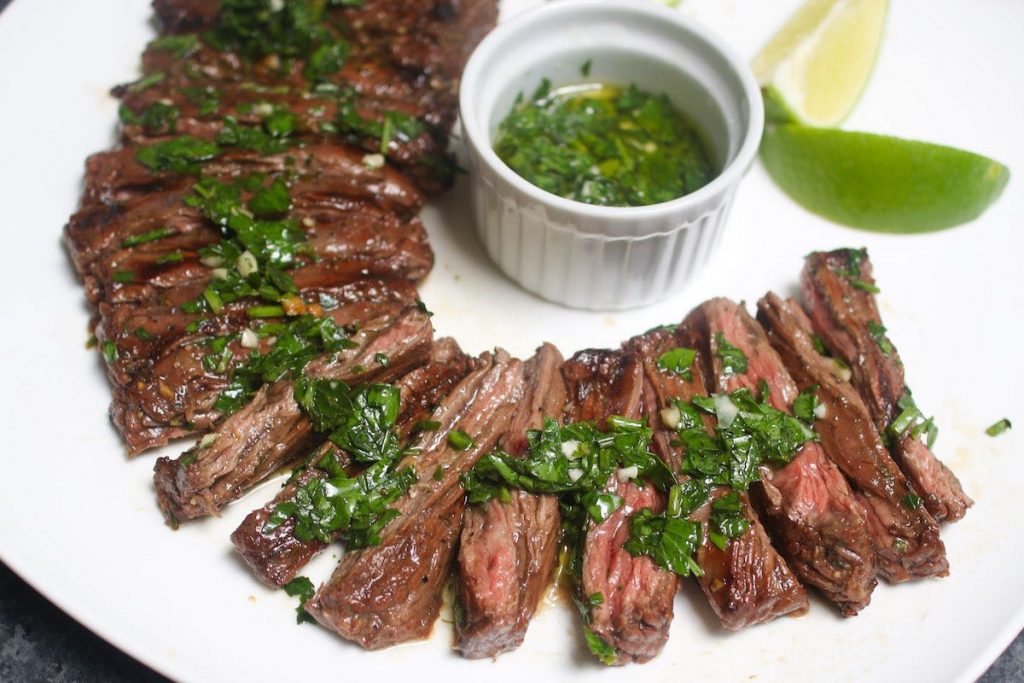 Sous Vide is the best way to cook lean and tough skirt steak. The steak is precisely cooked to the temperature you set with your desired doneness! This Sous Vide Skirt Steak is super tender, flavorful and evenly cooked edge to edge.