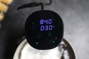Attach the sous vide precision cooker and set the temperature to 183°F / 84°C