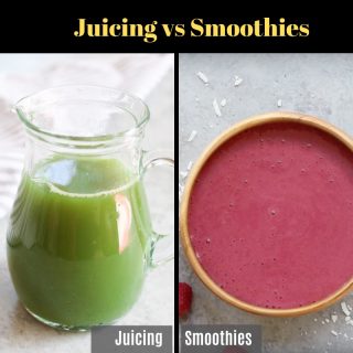 Juicing vs smoothies – explore the differences between the two popular drinks, their health benefits, nutrition and which one is better for you. You’ll find everything you need to know about juice vs smoothie with this complete guide.