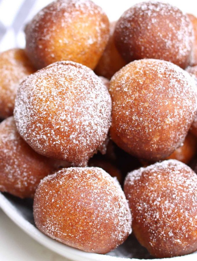 Grandma’s Zeppole Italian doughnuts are the easiest way to satisfy your donut cravings – light and fluffy on the inside and crispy on the onside. This zeppole recipe is so easy to make with a few simple ingredients. No finicky yeast required! #Zeppole #ItalianDoughnut