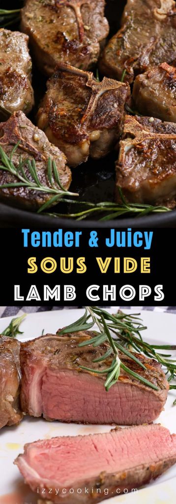 These Rosemary Garlic Sous Vide Lamb Chops are super tender and so flavorful! The sous vide technique allows you to cook better lamb chops than the restaurant. The lamb is precisely and evenly cooked to the temperature you set with your desired doneness!  #SousVideLambChops #SousVideLamb