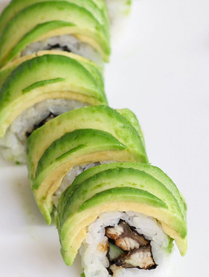 This Caterpillar Roll recipe is made with delicious unagi and crunchy cucumber rolled in seaweed sheet and sushi rice, with an avocado topping. You can customize the roll with other delicious fillings. It’s so easy to make and I’ll share with you the secrets on how to make an avocado wrapper! #CaterpillarRoll #CaterpillarSushiRoll #CaterpillarMakiRoll
