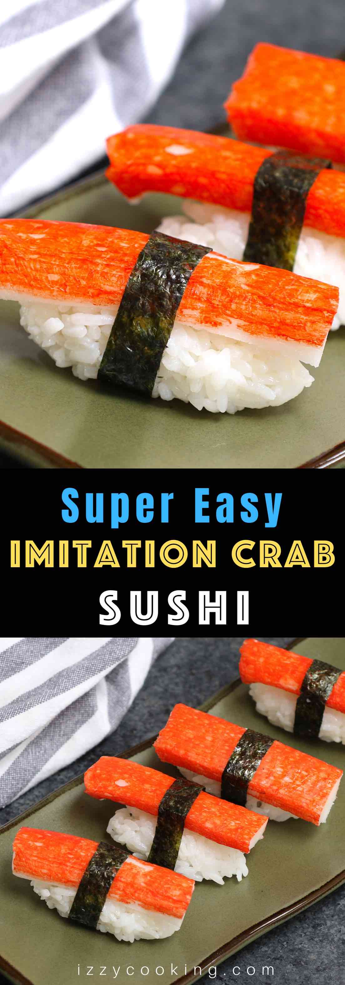  Le rouleau de sushi Kanikama est fait d'imitation de chair de crabe, de riz à sushi et de feuille d'algues nori. C'est tellement facile à préparer et je vais partager avec vous comment faire des sushis kanikama nigiri parfaits.