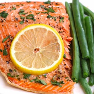 May I impress you with my perfectly tender Sous Vide Salmon? The salmon is cooked at the precise temperature you set, and it’s so moist with a flaky texture. This sous vide salmon recipe is healthy, flavorful, and easy to customize with your favorite seasonings