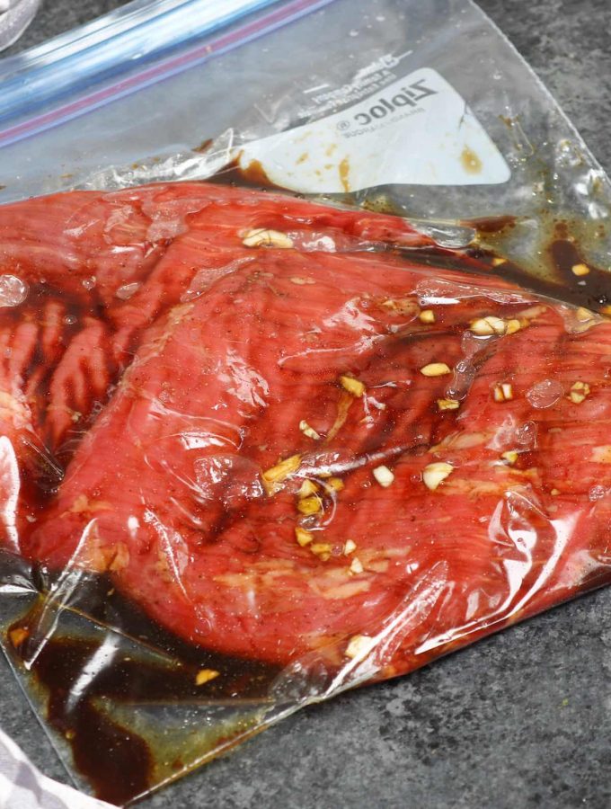 The only Sous Vide Steak Marinade you’ll ever need. It makes super juicy and flavorful steak every time! This marinade recipe uses staple ingredients you likely already have on hand, tenderizing the meat while adding so much flavor. It’s incredibly easy to make and great for any cut of beef. #SousVideSteakMarinade #SteakMarinade #SousVideSteak