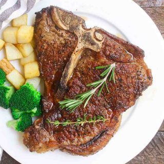 Sous Vide T-bone Steak is a no-fail recipe to cook this special cut of beef, making it perfectly tender, juicy and flavorful! Cooking it at a precise temperature in the sous vide water bath and finishing in the skillet produces the best T-bone steak. It’s better than your favorite steakhouse!