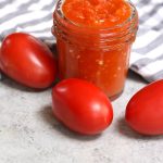 Easy tomato sauce made with plum tomatoes. You’ll need a few pantry staples like olive oil, garlic, vinegar, butter, and salt. Best of all, this will freeze so beautifully!