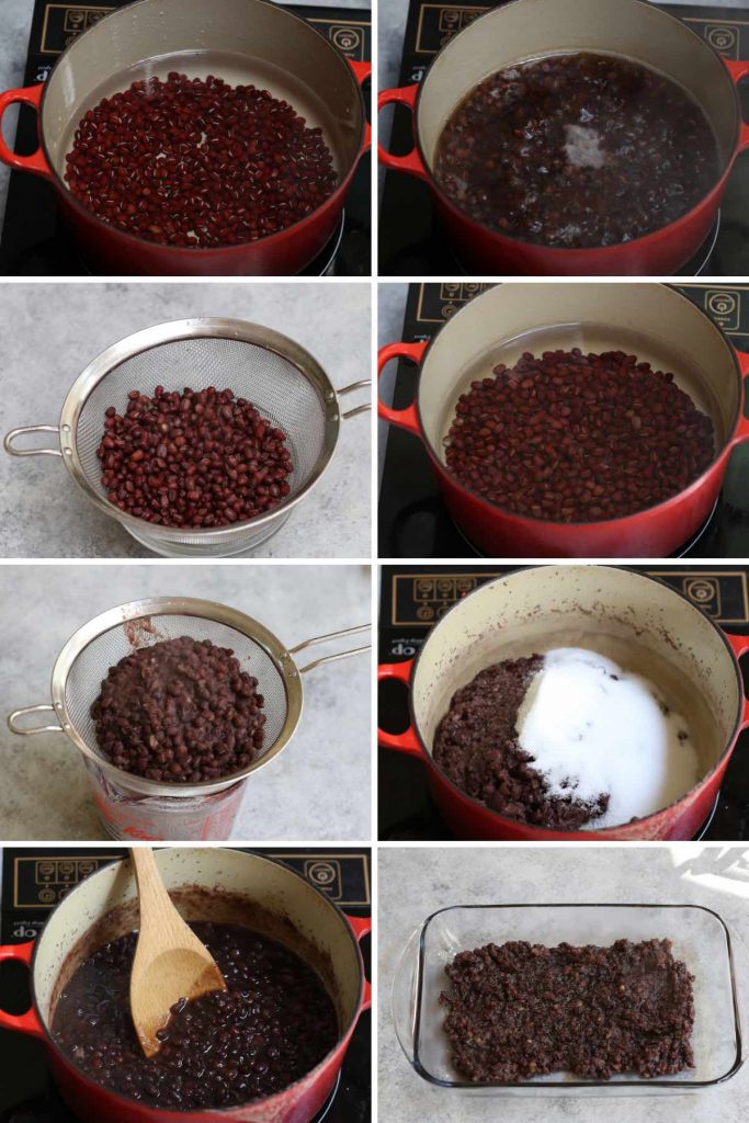 Steps to making ankle red bean paste filling.