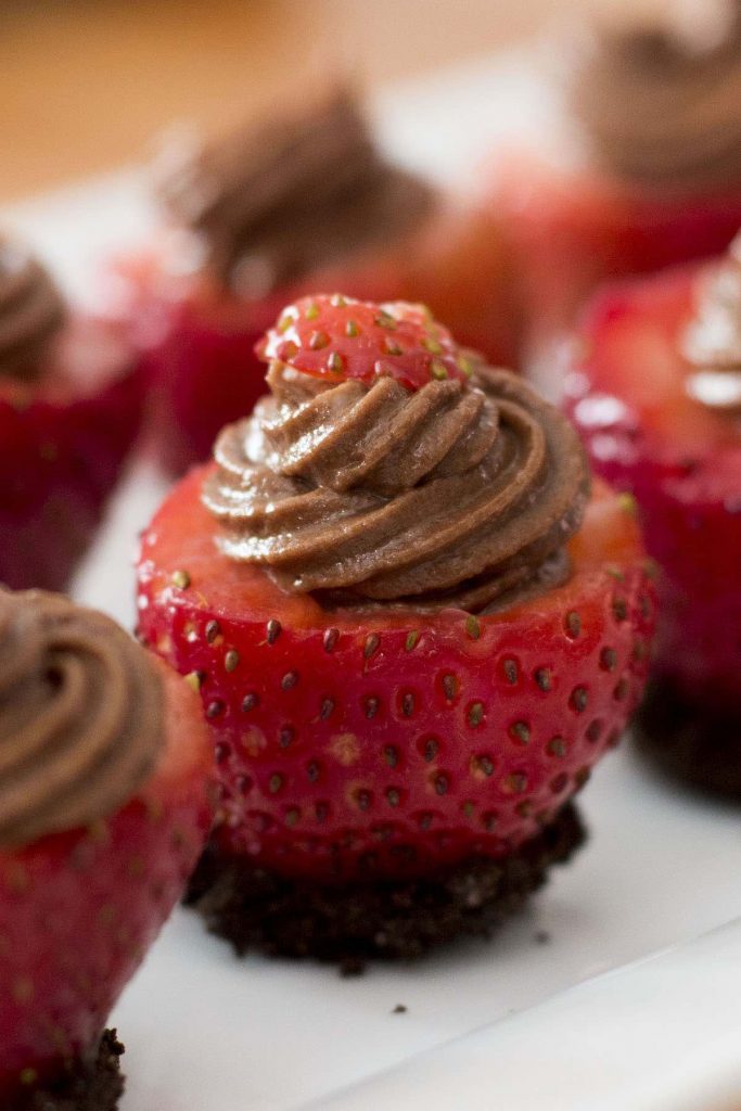 Chocolate Cheesecake Filled Strawberries