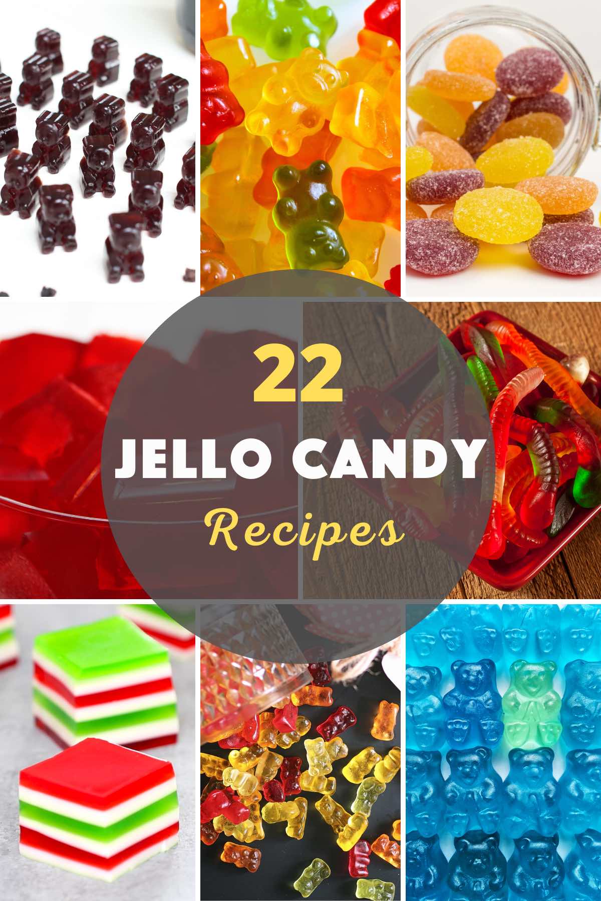 The best Jello Candy recipes all in one place! Here are 22 easy and delicious jelly candy recipes from Jello Gummy Bear to Fruity Jelly Candy. These ideas include options for snacks, dessert, kids-friendly candies, and alcohol-infused jello shots. I’m sure you’ll find your favorite! #JellloCandy #JelloCandyRecipe #JellyCandy