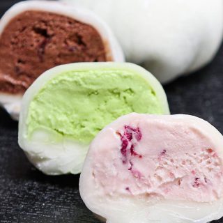 This easy Japanese dessert recipe makes a batch of the most delicious and dainty ice cream mochi balls with different flavors. Try strawberry, green tea matcha, or chocolate!