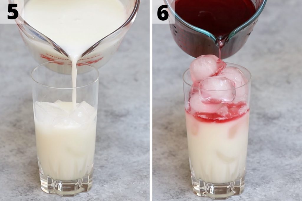 Ombre Drink Recipe: step 5 and 6 photos.