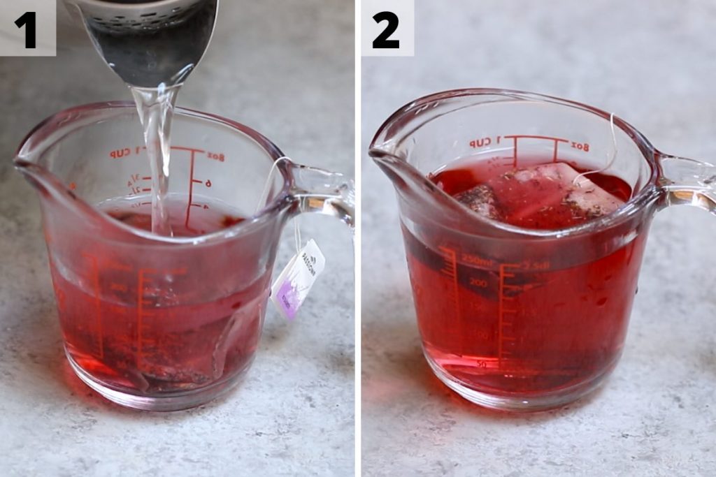 Ombre drink recipe: step 1 and 2 photos.