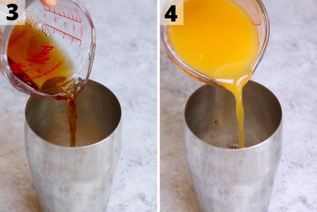 Orange drink recipe: step 3 and 4 photos.