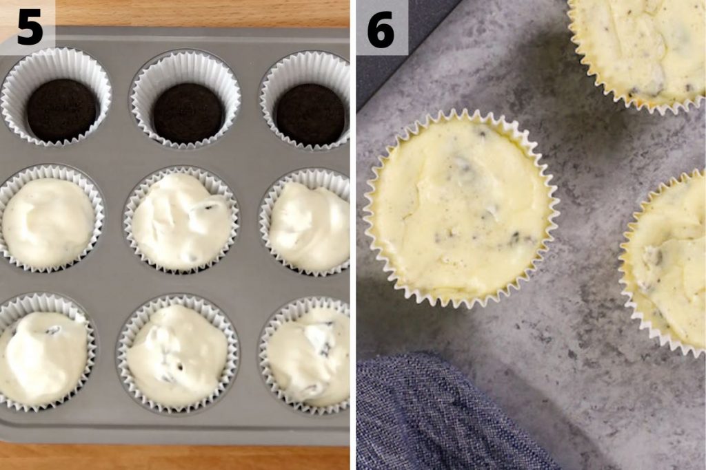 Oreo Cheesecake Recipe: step 5 and 6 photos.