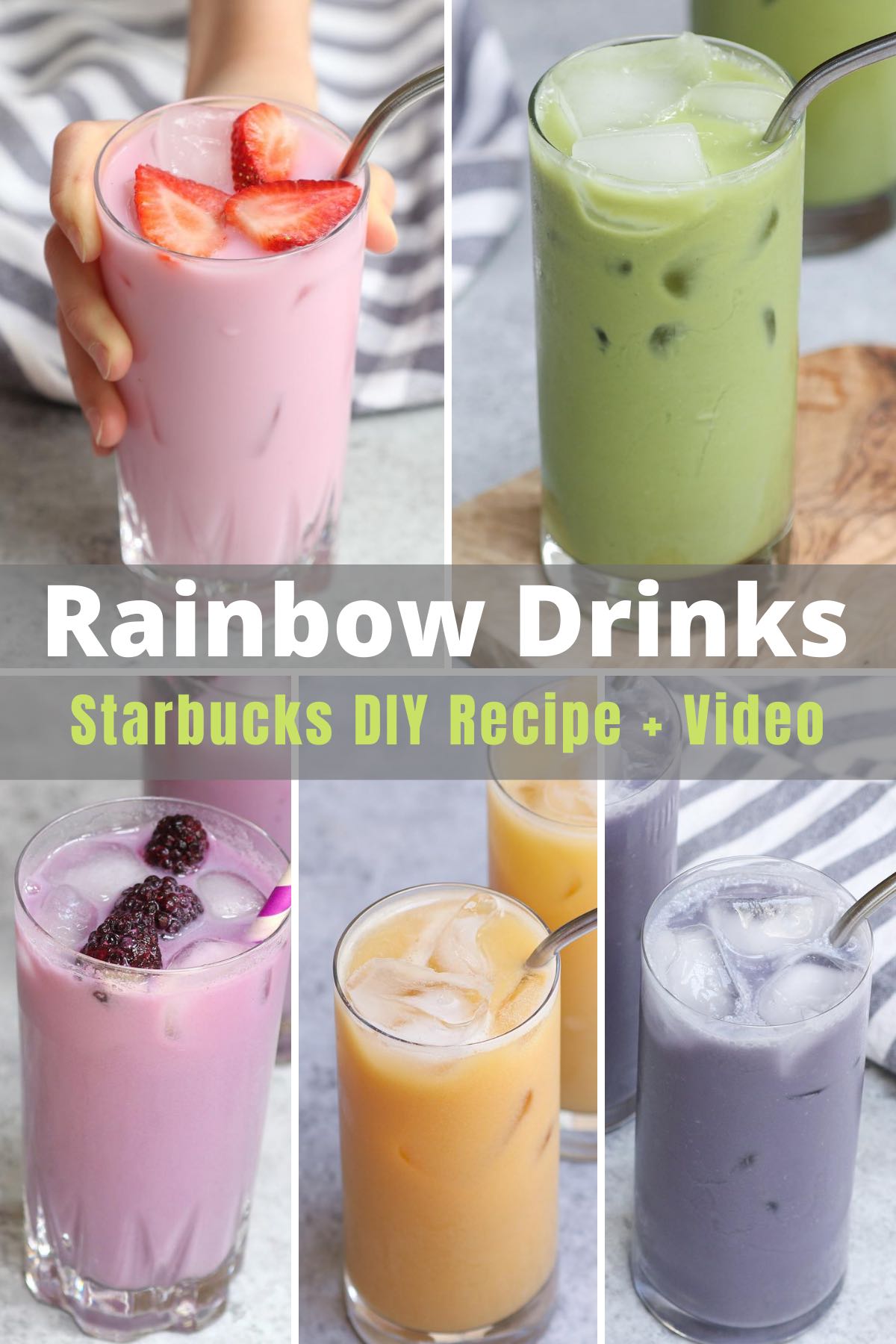 The internet has been obsessed with Starbucks’ Rainbow Drinks. The colorful rainbow-themed drinks have become must-have beverages in the summer. You’ll learn everything about these rainbow drinks, how to order them from the secret menu, and how to make copycat recipes at home! #StarbucksRainbowDrink