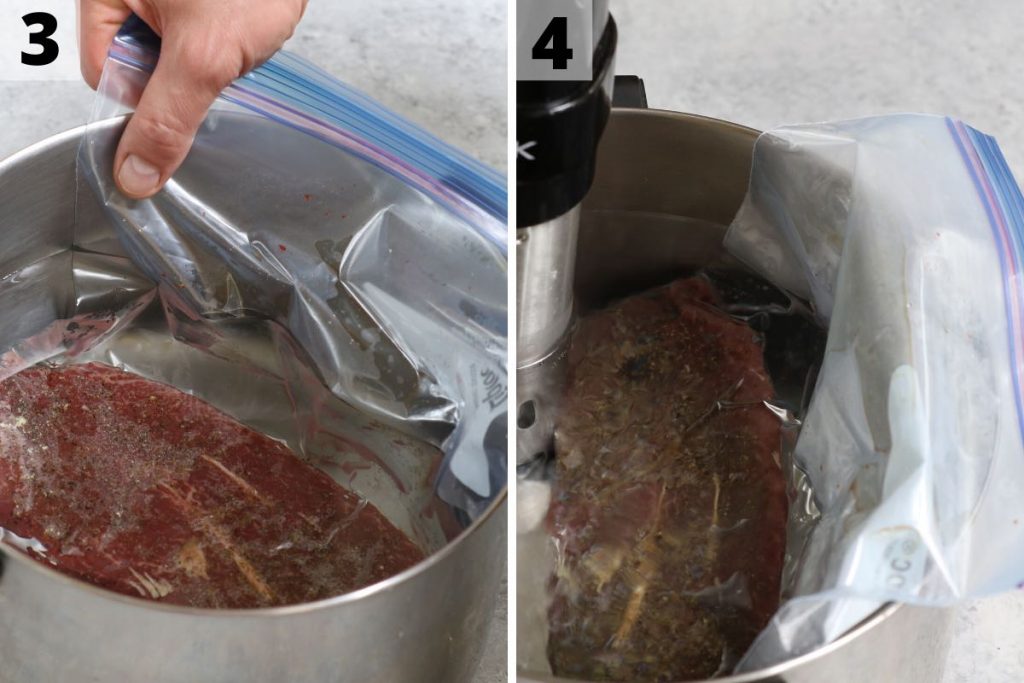 Sous Vide Flat Iron Steak recipe: step 3 and 4 photos.