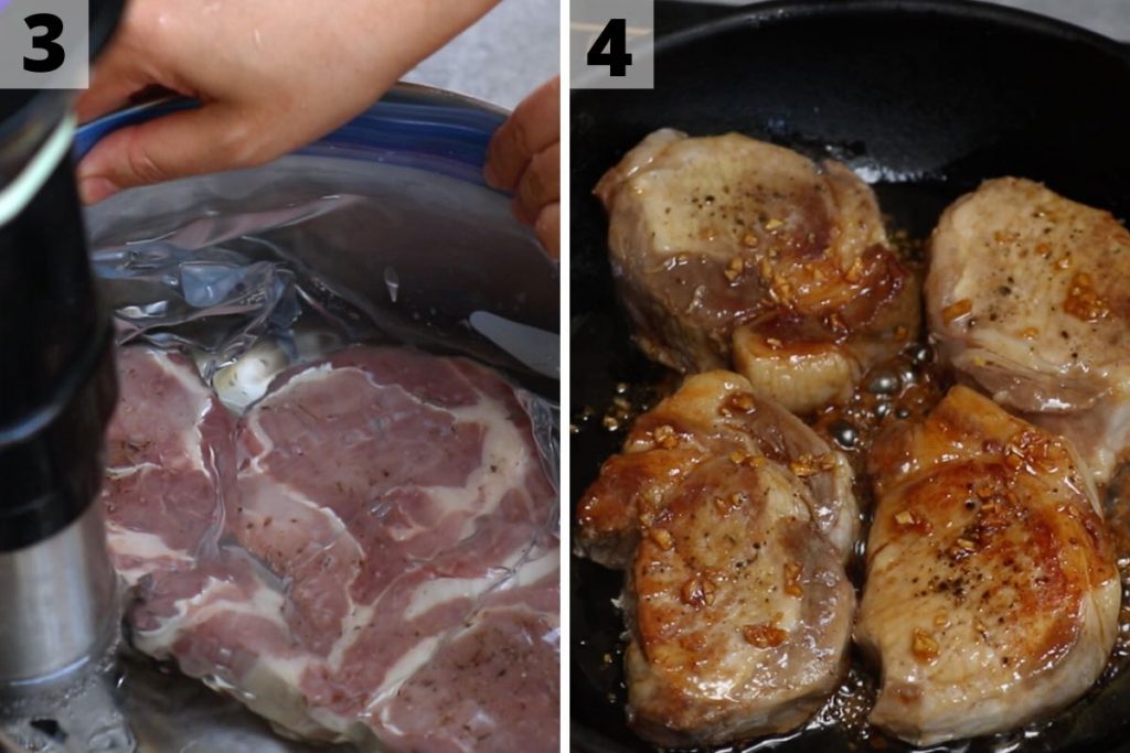 Sous Vide Pork Chops: step 3 and 4 photos.