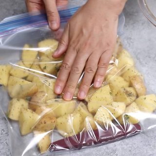 Place the potatoes in a zip-top bag and vacuum-seal it.