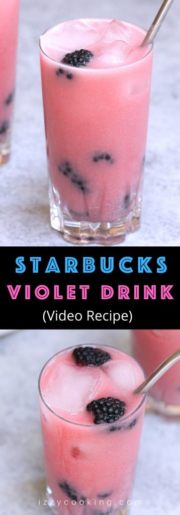 Make the refreshing Starbucks Violet Drink at home! This copycat recipe is a real deal with stunning purple color and delicious flavor at the fraction of the price. A perfect dairy-free iced beverage made with sweet blackberries, hibiscus tea, and coconut milk. #VioletDrink #StarbucksVioletDrink #VioletDrinkRecipe