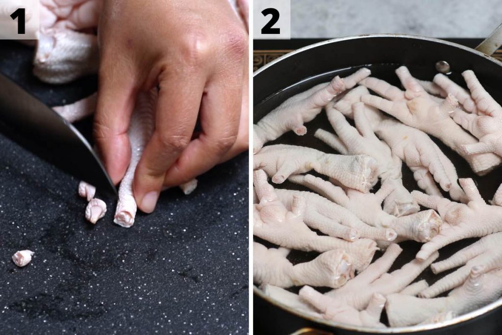 Chicken Feet recipe: step 1 and 2 photos.