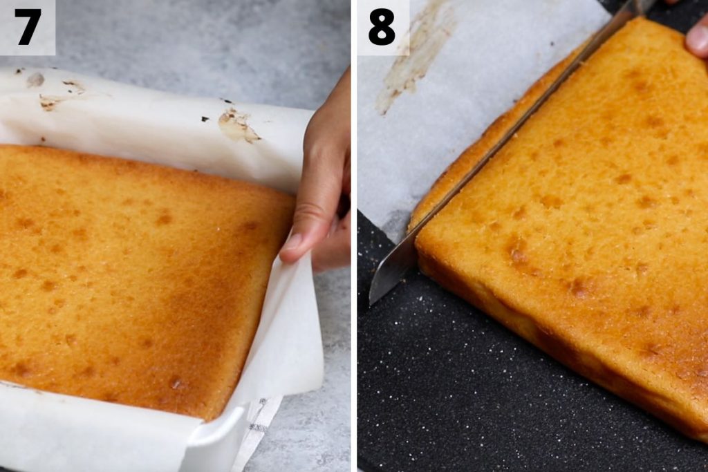 Butter mochi recipe: step 7 and 8 photos.