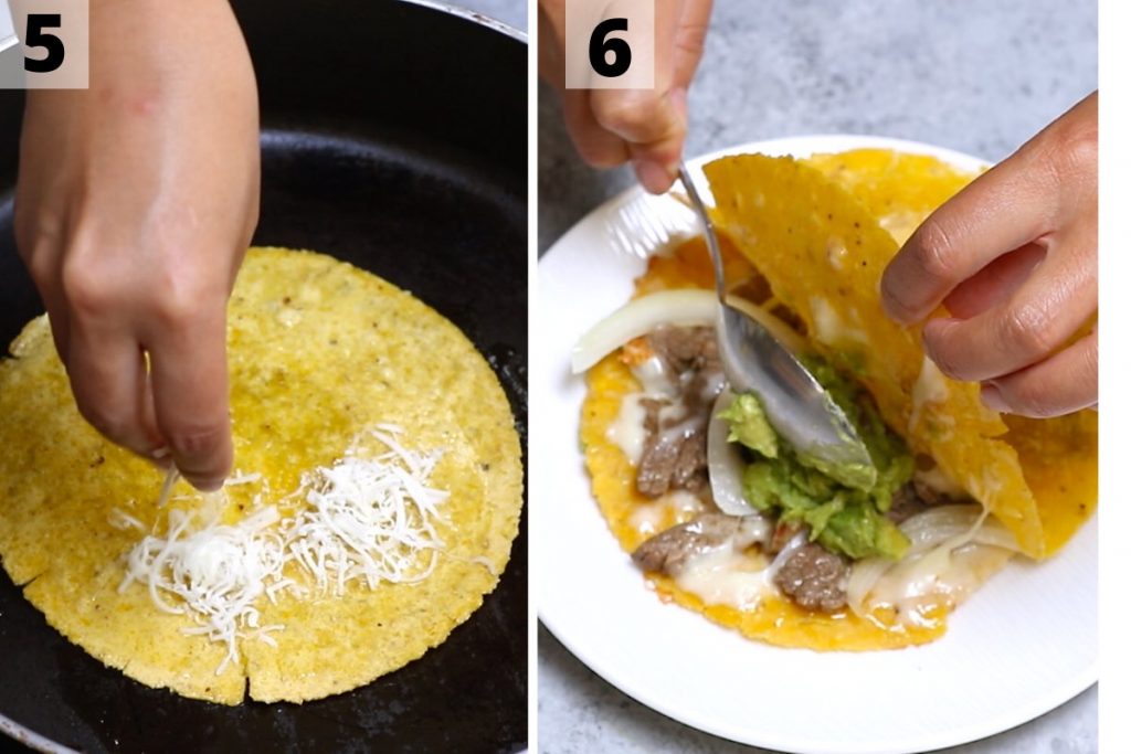 Mulitas recipe: step 5 and 6 photos.