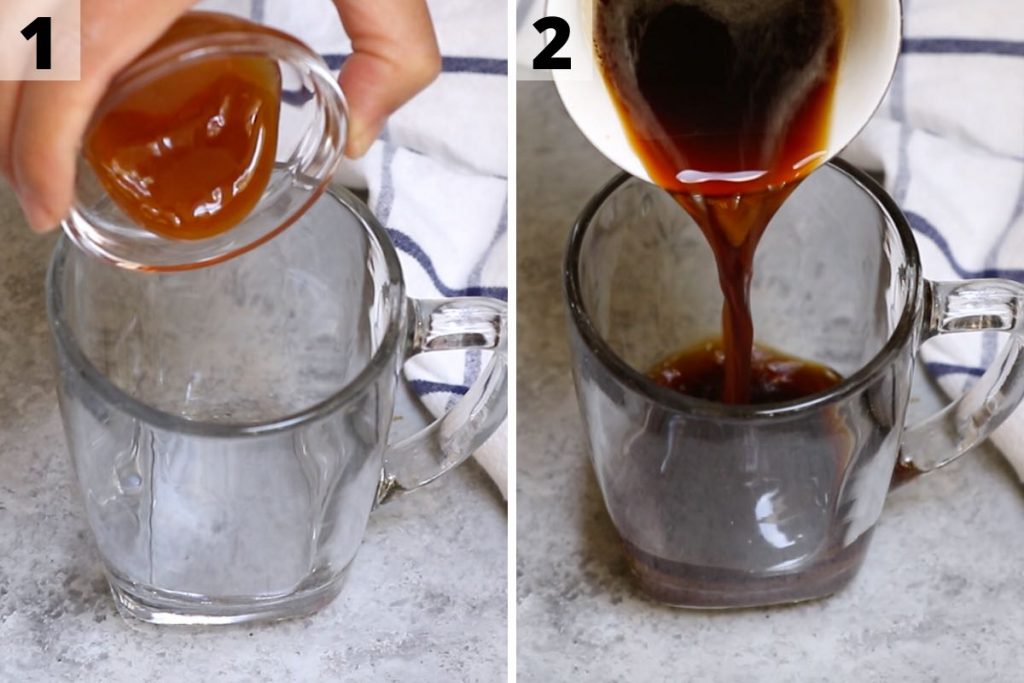 Salted Caramel Mocha recipe: step 1 and 2 photos.