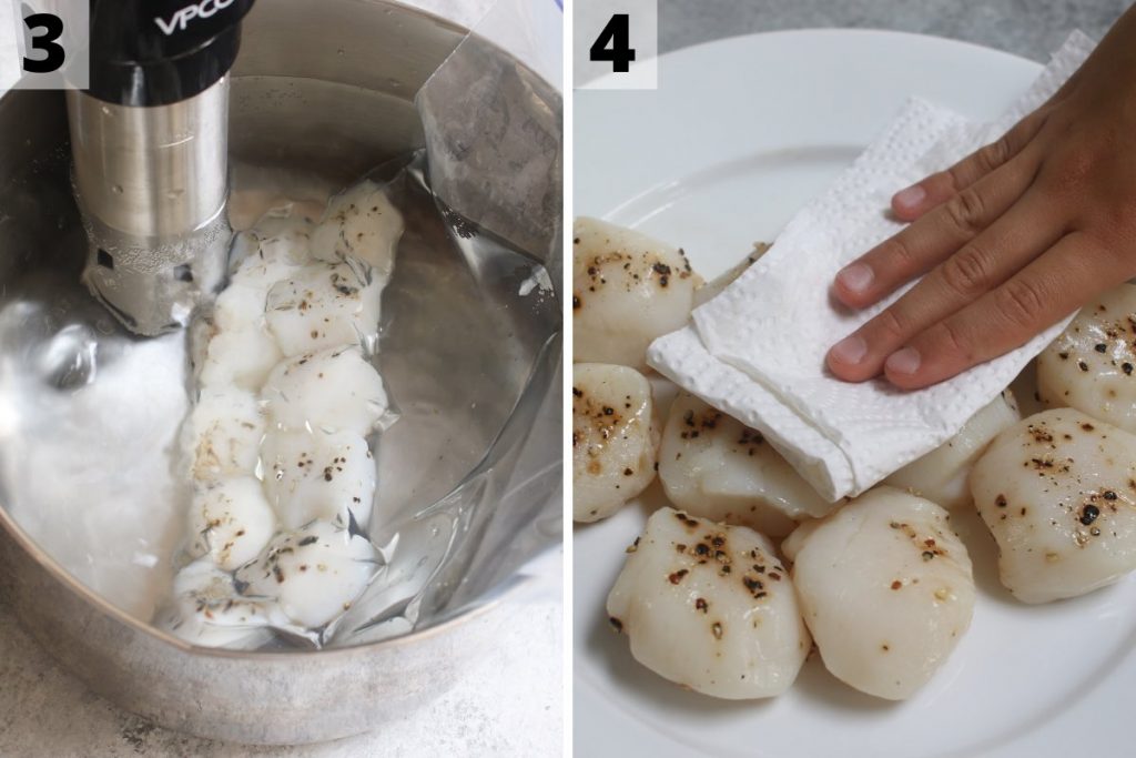 Sous Vide Scallops recipe: step 3 and 4 photos.