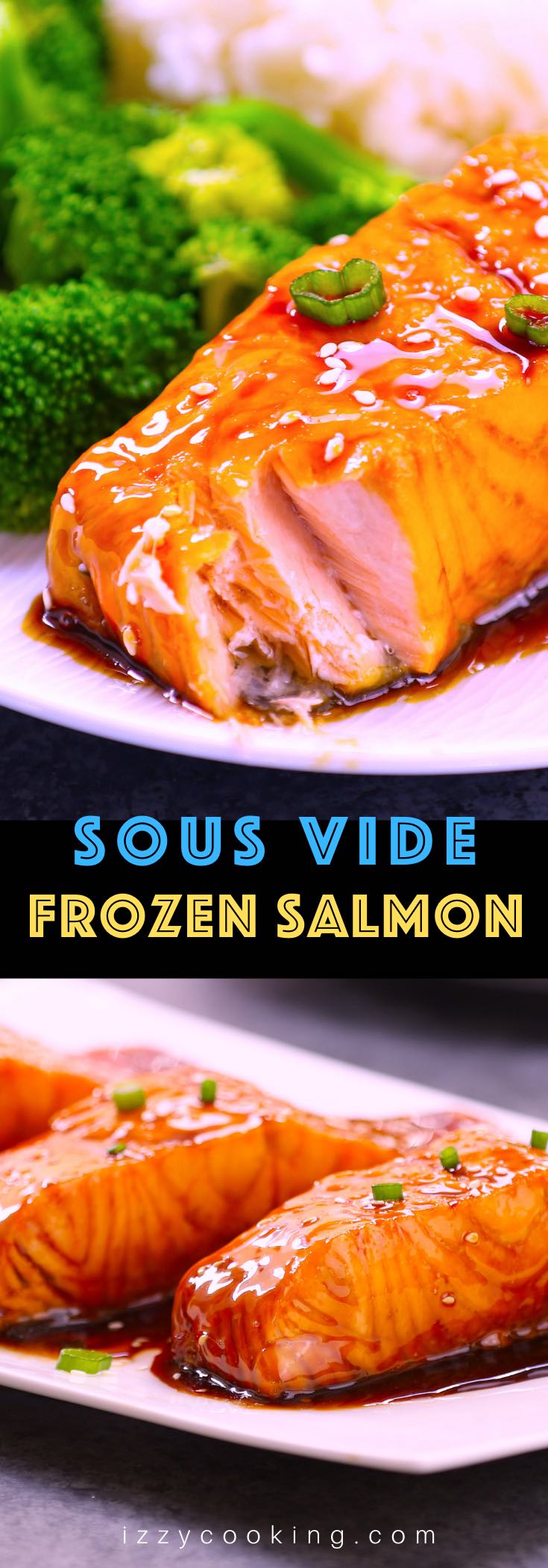 Sous Vide Frozen Salmon is absolutely the BEST way to cook frozen salmon fillets! It’s easy, convenient, and tastes as delicious as properly thawed and cooked salmon. Sous vide is your secret weapon! It comes out perfect every time, and I never take the time to thaw salmon again after I discovered this method. #SousVideSalmon #SousVideSalmonFromFrozen