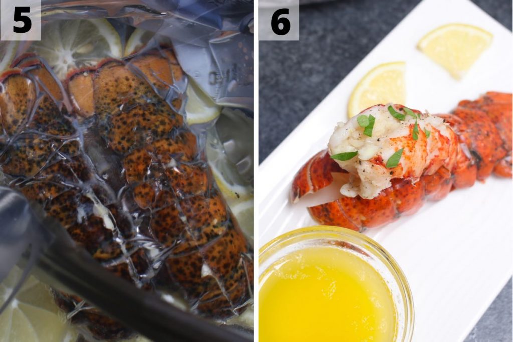 Sous Vide Lobster tails recipe: step 5 and 6 photos.