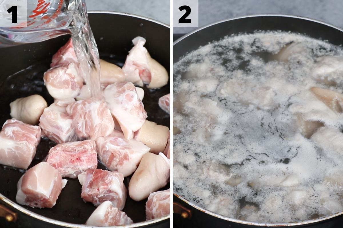 Pig's tail recipe: step 1 and 2 photos.