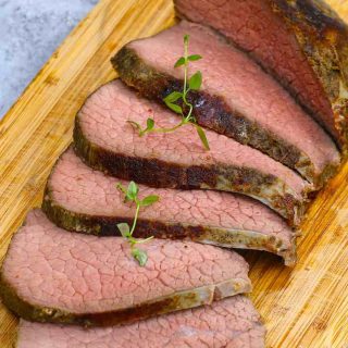 Sous Vide Eye of Round is the best way to cook this affordable beef cut, turning it into the most tender and juicy roast! This 16-hour low and slow sous vide method transforms the tough cut into a delicious eye of round roast that’s perfectly moist from edge to edge. Great for a festive holiday meal on a budget!