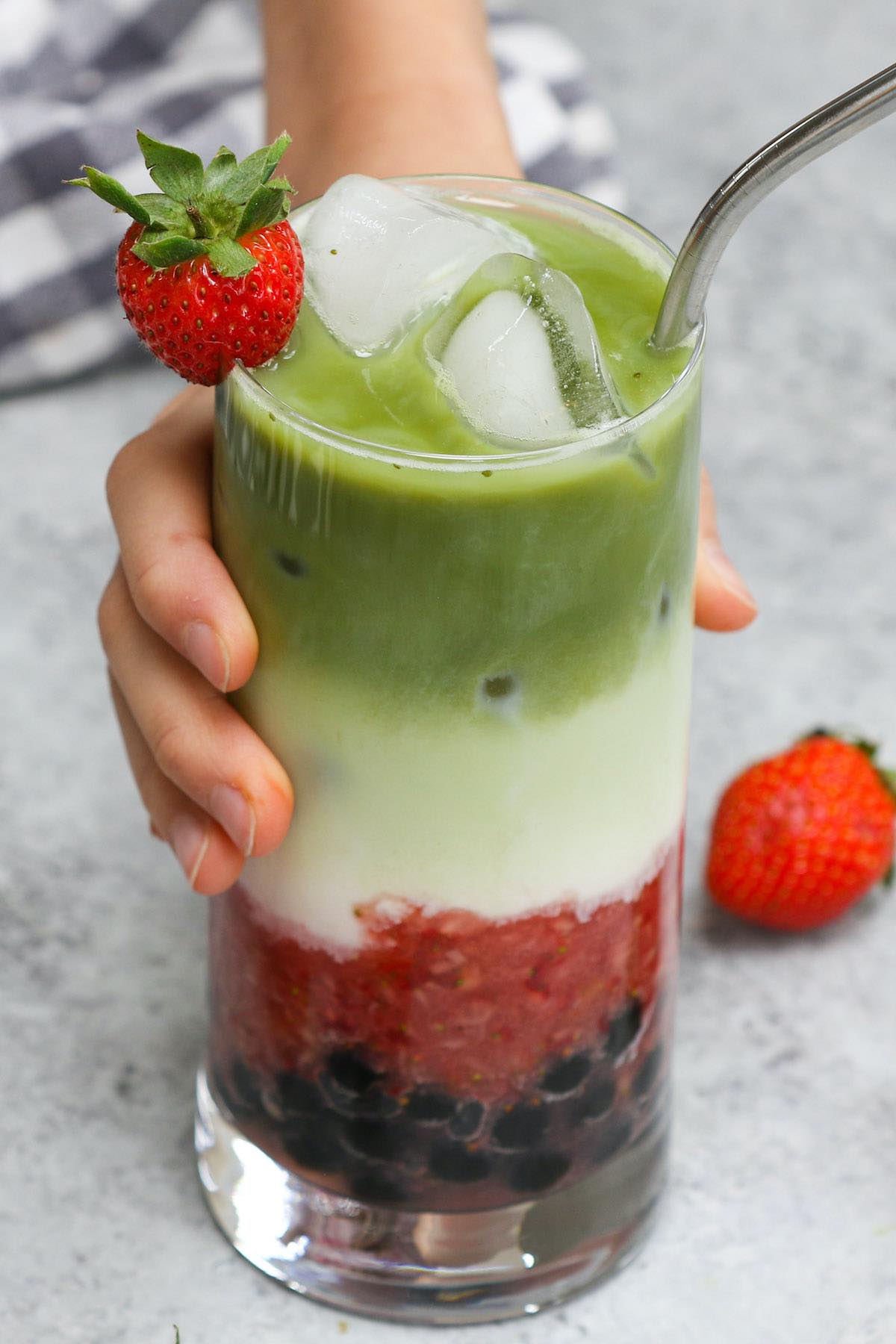 Easy Strawberry Matcha Latte {Boba Guys Copycat Recipe}