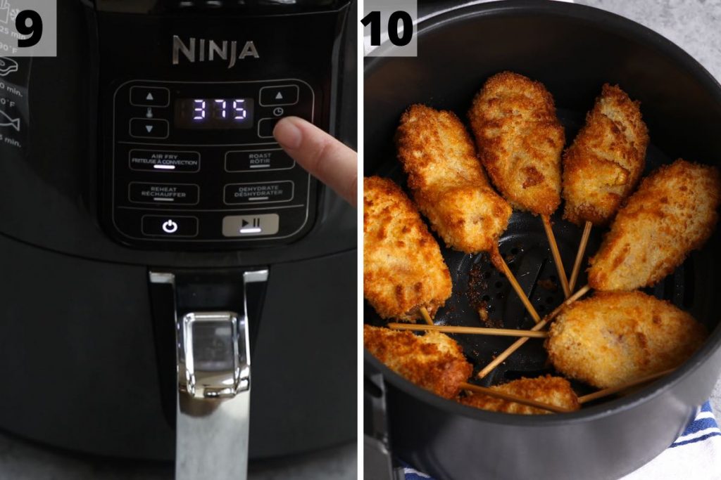 Air Fryer Corn Dogs recipe: step 9 and 10 photos.