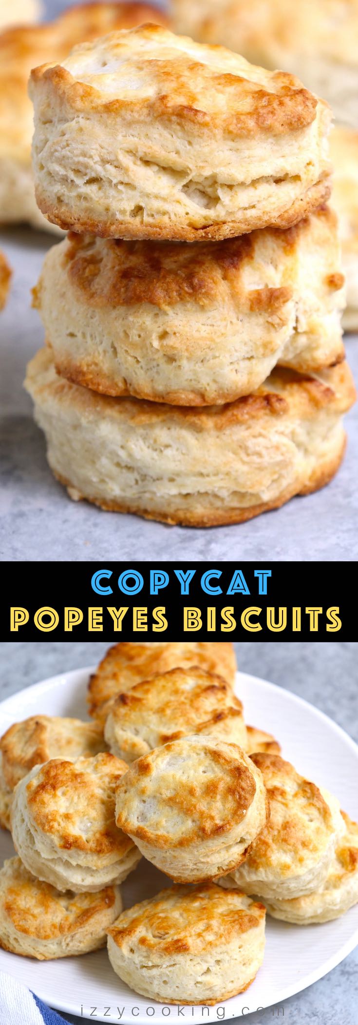 These copycat Popeyes Buttermilk Biscuits are flaky, buttery, crispy and oh-so-satisfying! They’re a homemade take on a fast-food favorite. Though Popeyes is best known for their delicious fried chicken, biscuits are one of their most popular side dishes - and for good reason. 