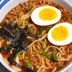 This warm, flavorful Spicy Miso Ramen will satisfy your cravings with a savory chicken broth, hearty ramen noodles and toppings like soft-boiled egg and green onions. You can easily make this delicious, authentic miso ramen at home in less than 30 minutes – it’s even better than the one from the restaurant!